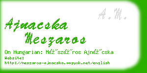 ajnacska meszaros business card